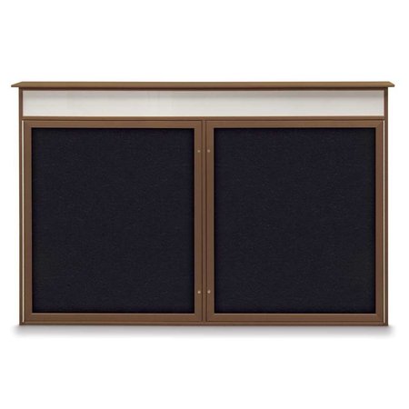 UNITED VISUAL PRODUCTS Open Faced Traditional Rounded Corkboard UV647ARC-SATIN-BLACK